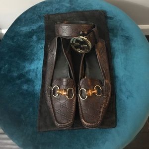 Authentic Gucci Guccissima Loafer/Belt